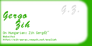 gergo zih business card